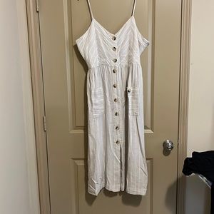 Indigo Rein Linen Blend Button Down Dress